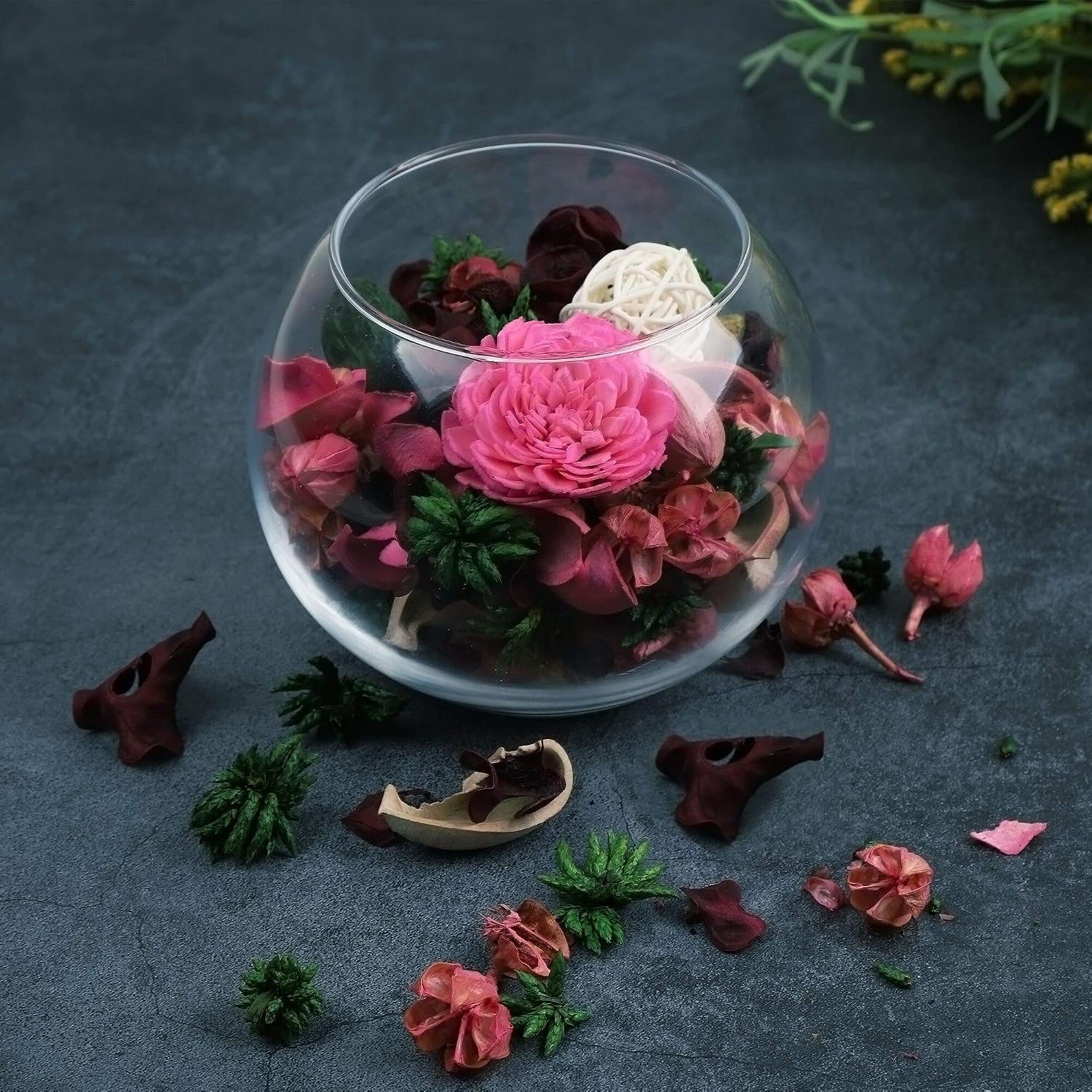 Qingbei Rina Spring Potpourri,Rose Scented Potpourri Bowl Filler Dried Flower,Pink Decorative Popery,Home Fragrance Perfume,Bathroom Decor,9.8 Oz