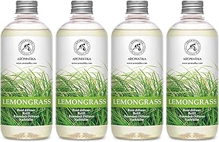 Lemongrass Diffuser Refill 68 Fl Oz (4x17Fl Oz) - Fresh & Long Lasting Fragrance - Refill Bottle with Natural Essential Lemongrass Oil - Best for Aromatherapy - Reed Diffuser Oil Refill for Home