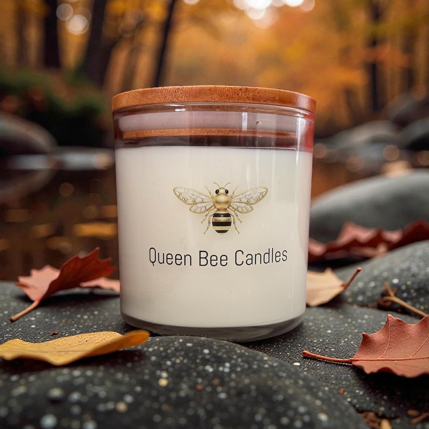 Scented Jar Candle, Coconut Soy Wax Blend with Wooden Lid (Cinnamon Stick)