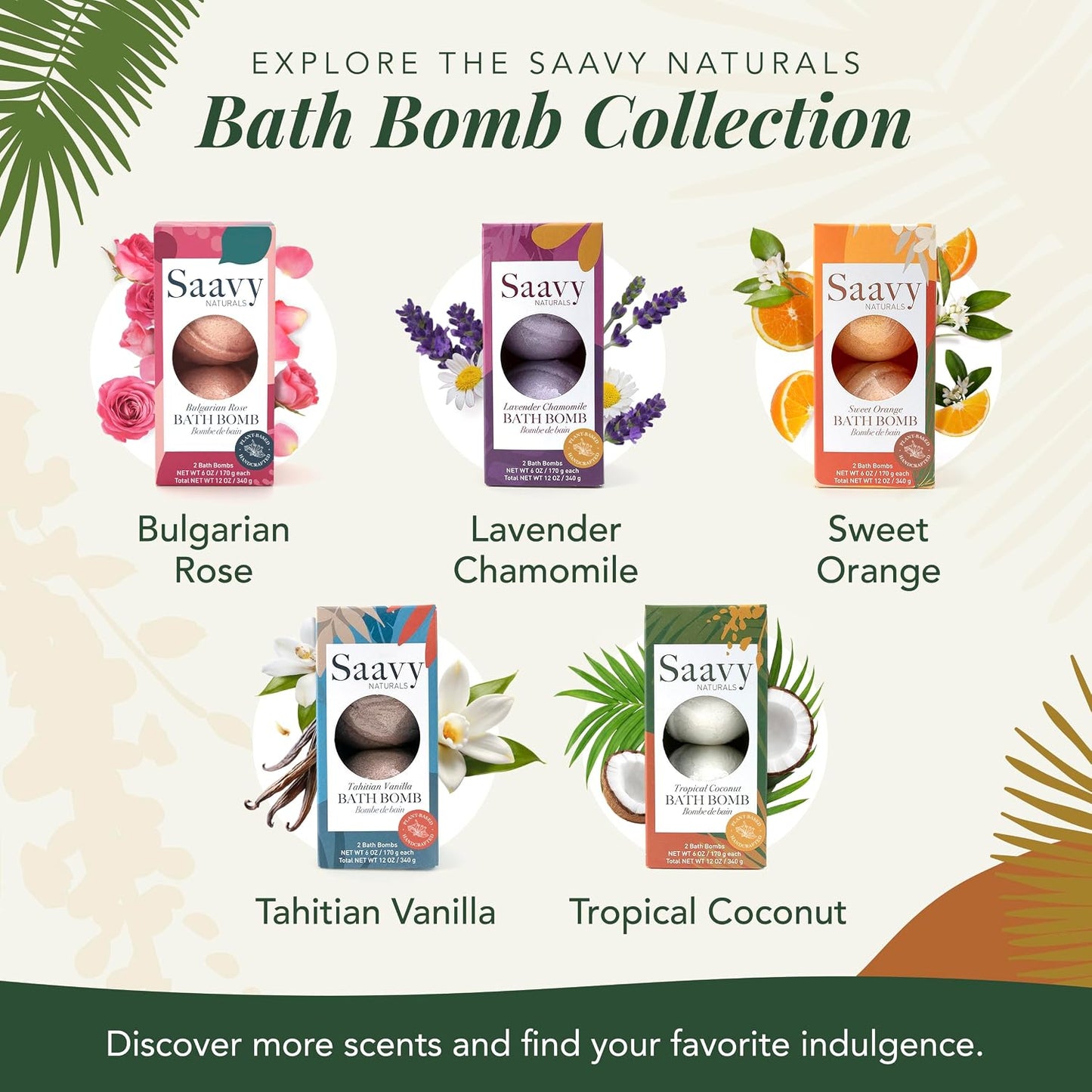 Saavy Naturals Bath Bombs – Relaxing Foaming Fizz Bubbles, Organic Bath Bombs for Women and Kids with Jojoba Oil - Gentle for Sensitive Skin - Made in USA - Tropical Coconut (1 Pack) - 12 oz