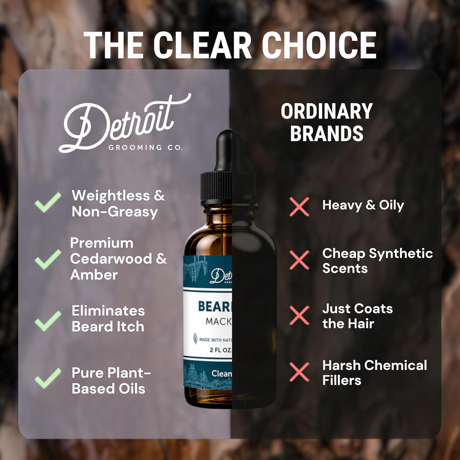 Detroit Grooming Co. Beard Oil (2oz) - Mint & Smooth Vanilla - Premium Nourishing Formula with Sweet Almond Oil & Vitamin E - Men's Beard Softener & Moisturizer - Double Size