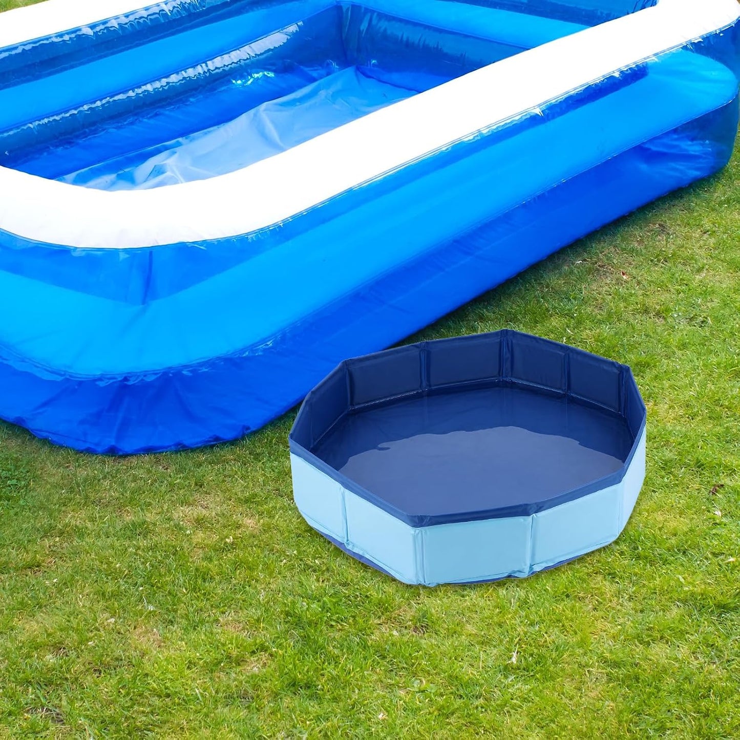 Pool Foot Bath - Inflatable-Free and Foldable, Collapsible Foot Bath Tray Basin for Pool Entry Ladder Portable Clean Feet Wash Basin for Beach Ground Swimming Tiny Pools Hot Tub Spas (Blue)