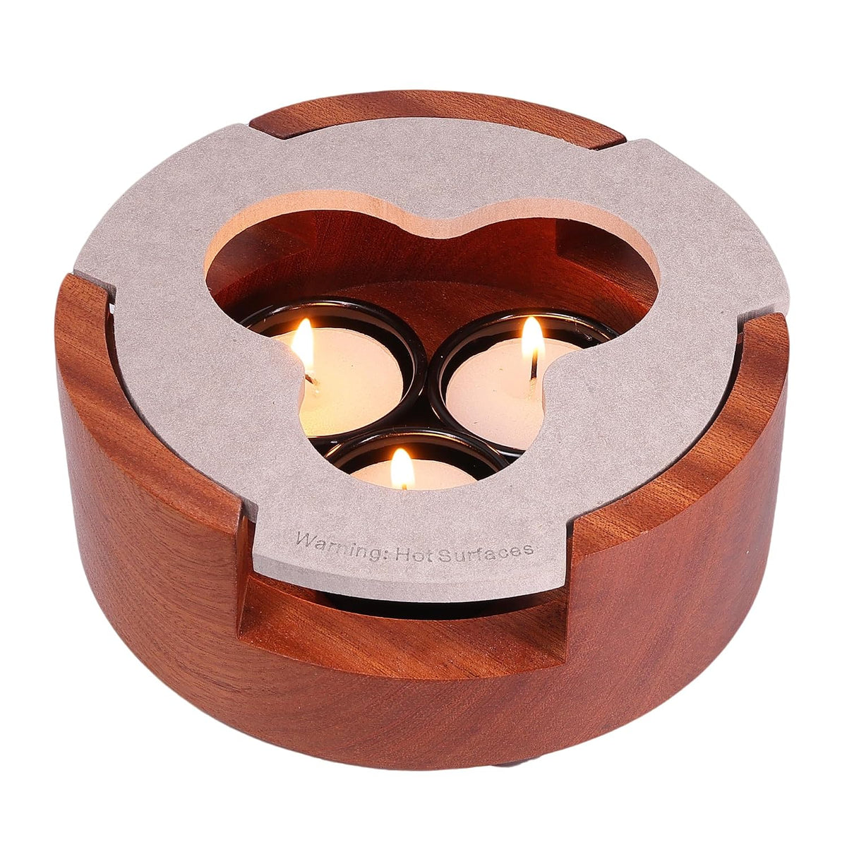 Teapot and Food Warmer, Portable Food Warmer for Camping and Traveling, Upgrade to 3 Candles to Increase The Heat, Ideal for