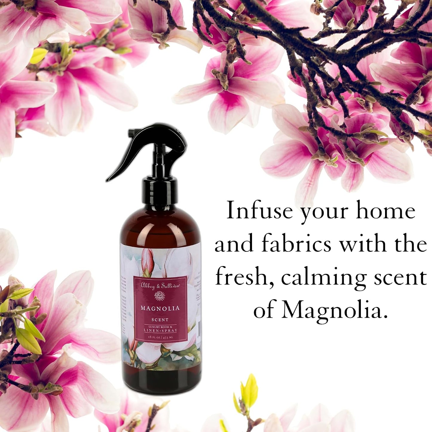 Abbey & Sullivan Linen Spray, Magnolia, 16 oz