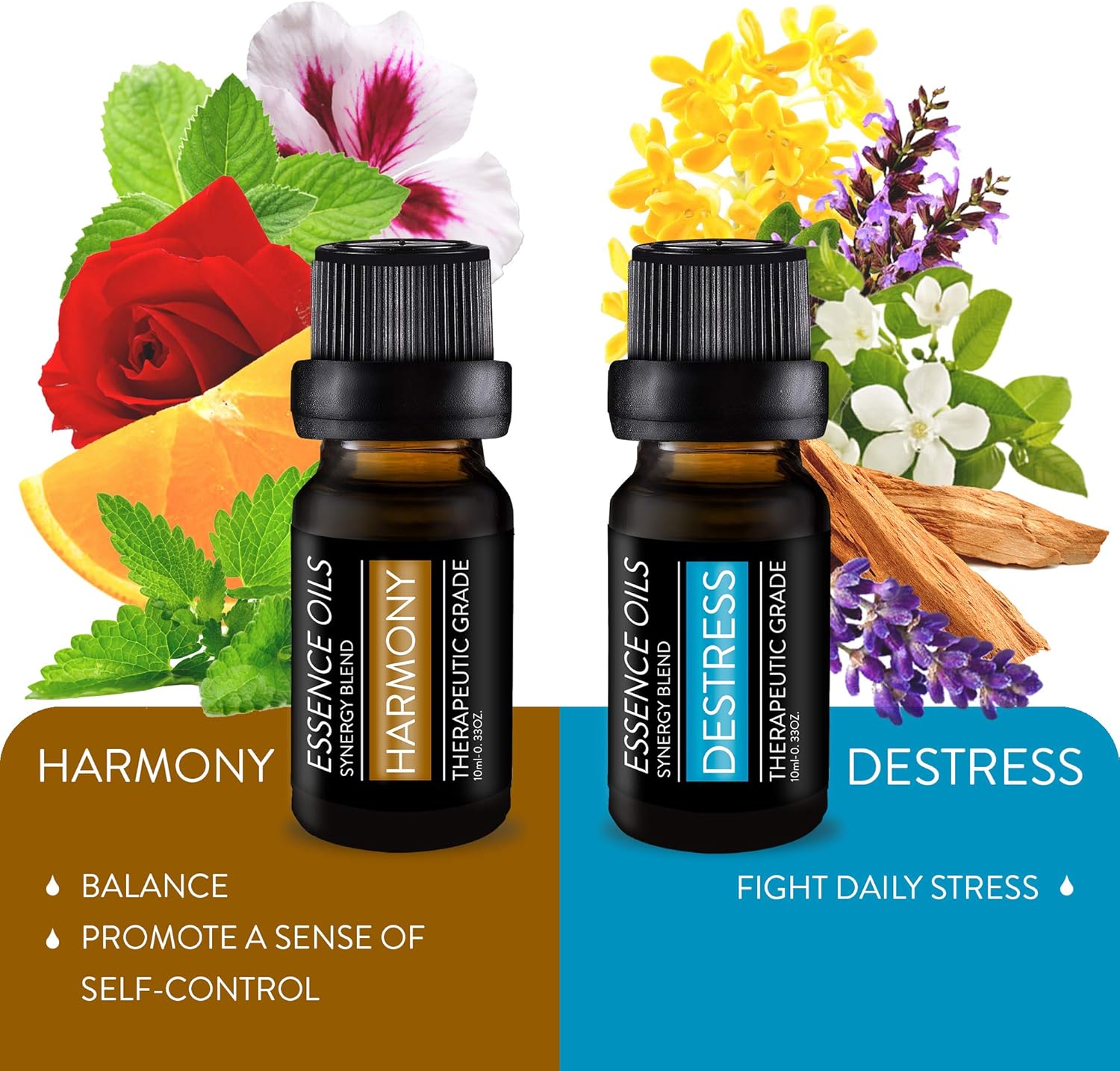 Pure Daily Care Aromatherapy Top 10 Essential Oil Synergy Blend Set – Therapeutic Grade Synergy Oil Blends – Uplift Mind, Body and Spirit – 10 x 10 Ml Blends – No Fillers & No Additives