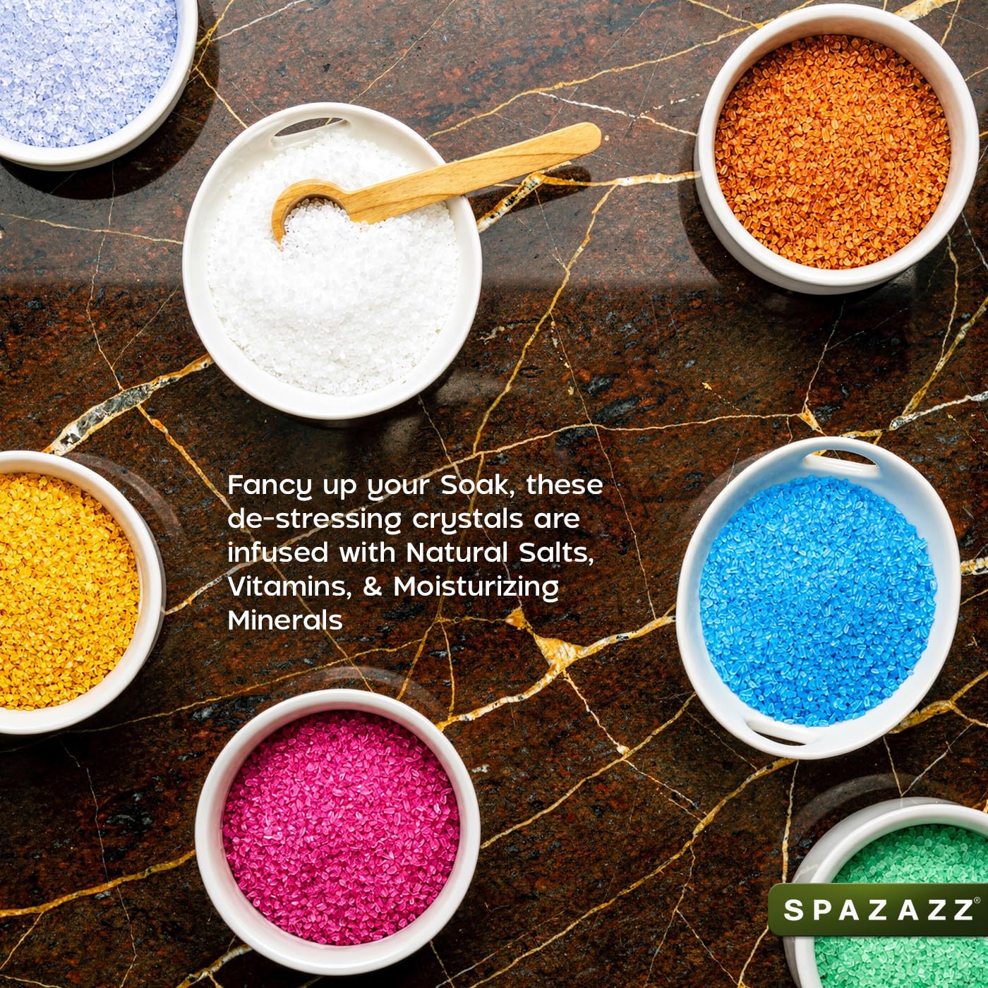 Spazazz RX Therapy Hot Tub Spa and Bath Aromatherapy Salt Crystals 4oz 8 Pack Sample Bundle Includes Muscle - Joint - Detox - Stress - Respiratory - Sport -Sleep - Energy. Great for Muscles & Joints