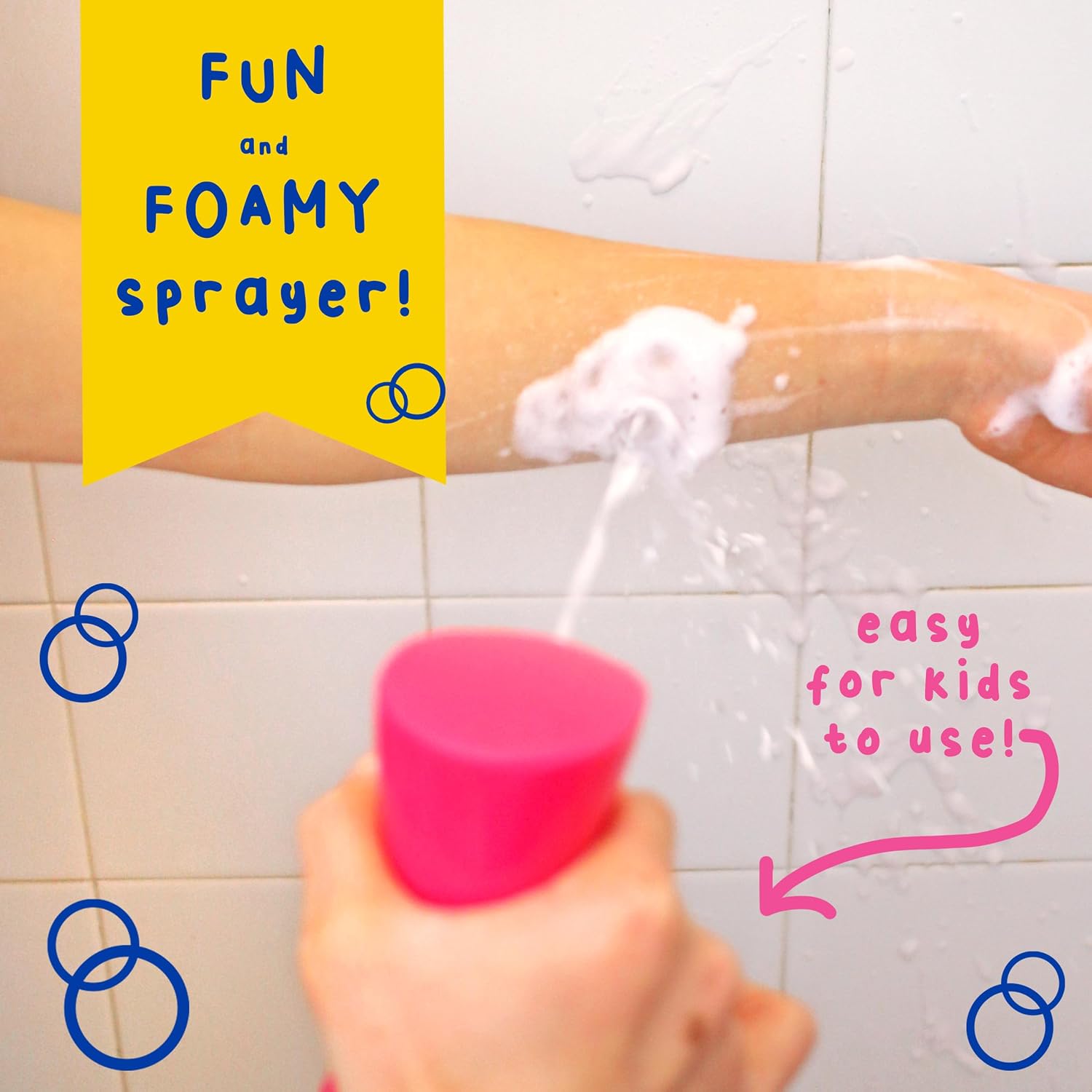 Mr. Bubble Super Blaster Body Wash, Sweet Strawberry Splash Scent, Fun Body Wash Sprayer for Kids Shower and Bath, 6.76 fl oz