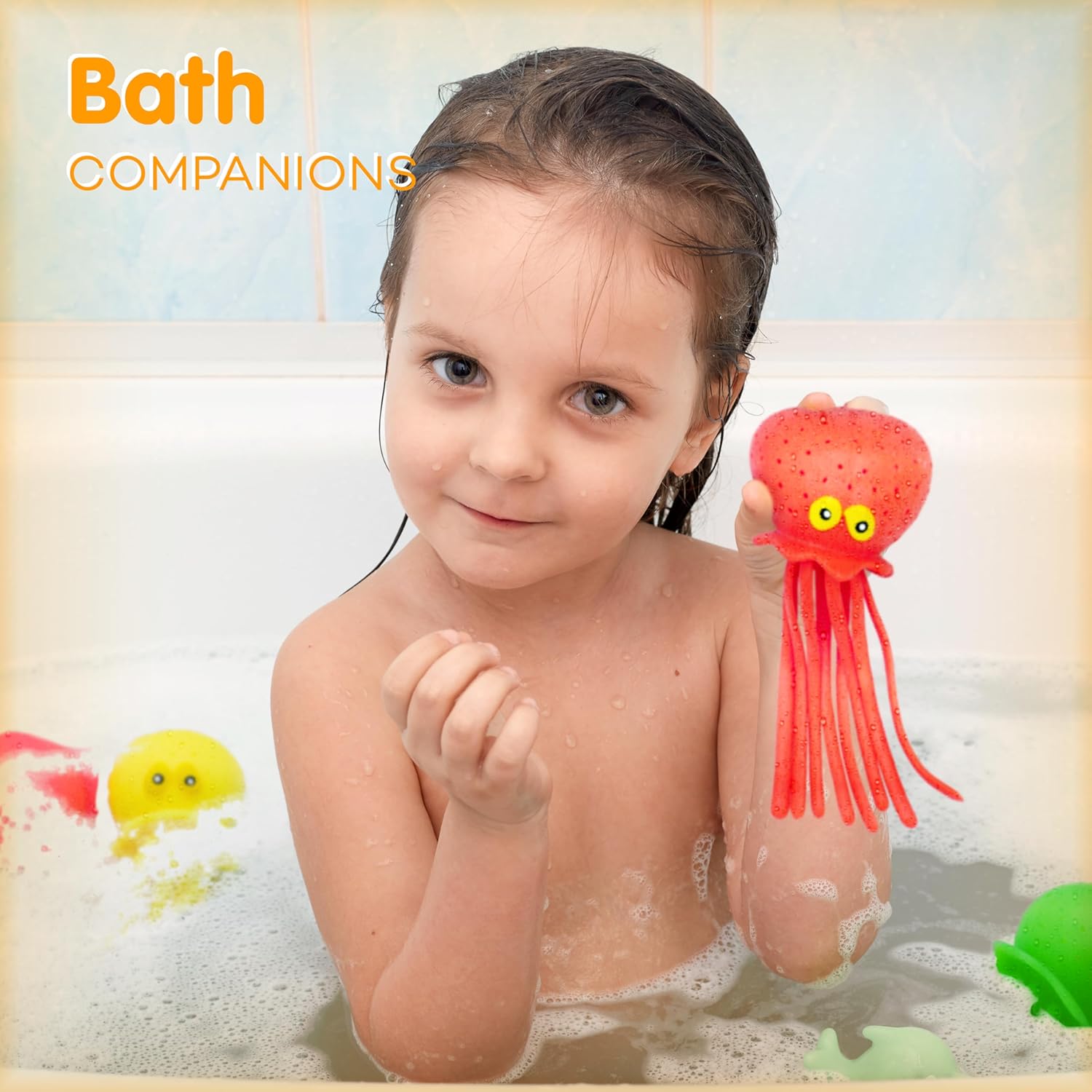 Octopus Water Balls - Pack of 6 Pool Toys for Kids Sensory Absorbent Water Splash Balls Bomb, Toddler Bath Toy, Swimming Pool Floating Swim Toys Outdoor Activity Game Easter Basket Stuffer