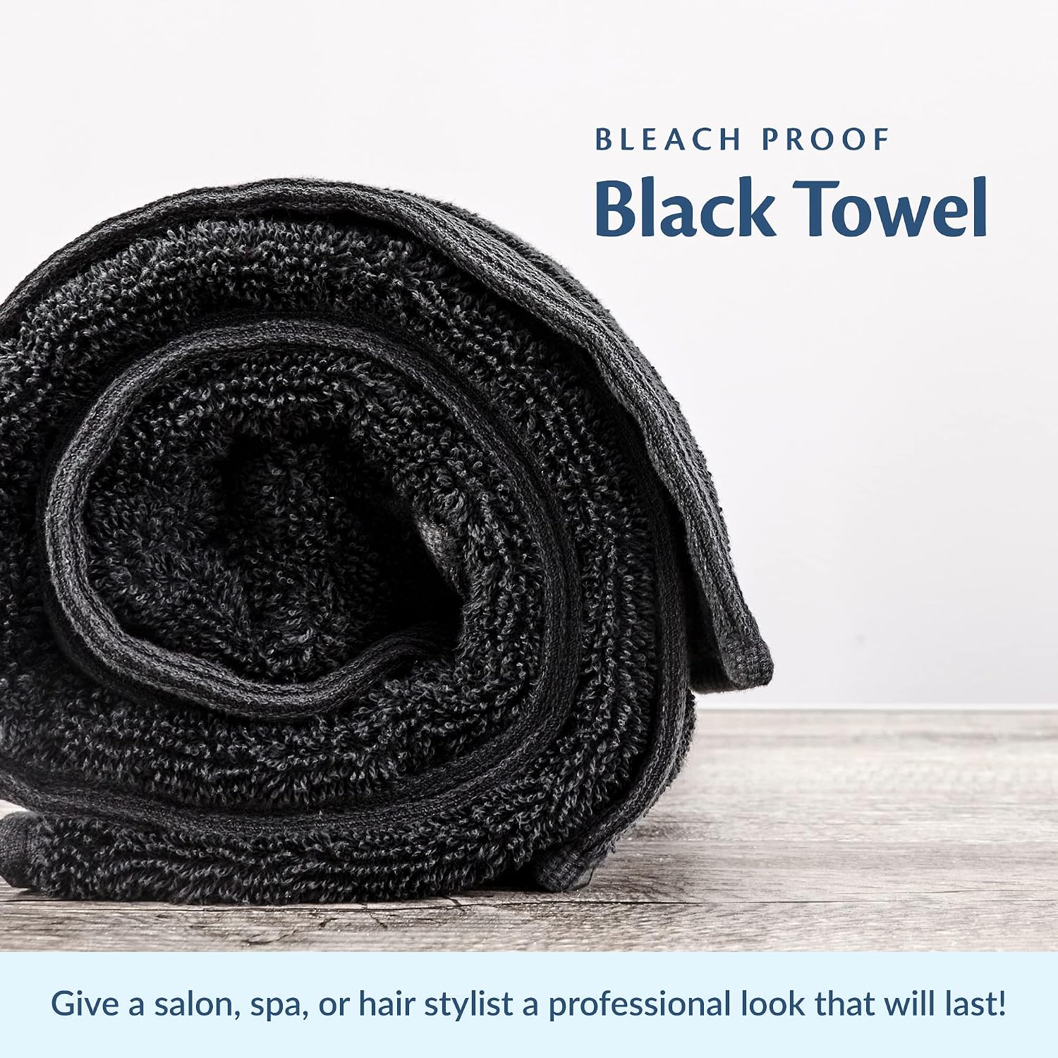 Black Bleach Proof Towels Set, 24 Pack 100% Cotton 16" X 27" Color Safe, Stain Resistant, Quick Drying Towels for Beauty, Hair and Nail Salon, Gym, Spa and Home Hair Care