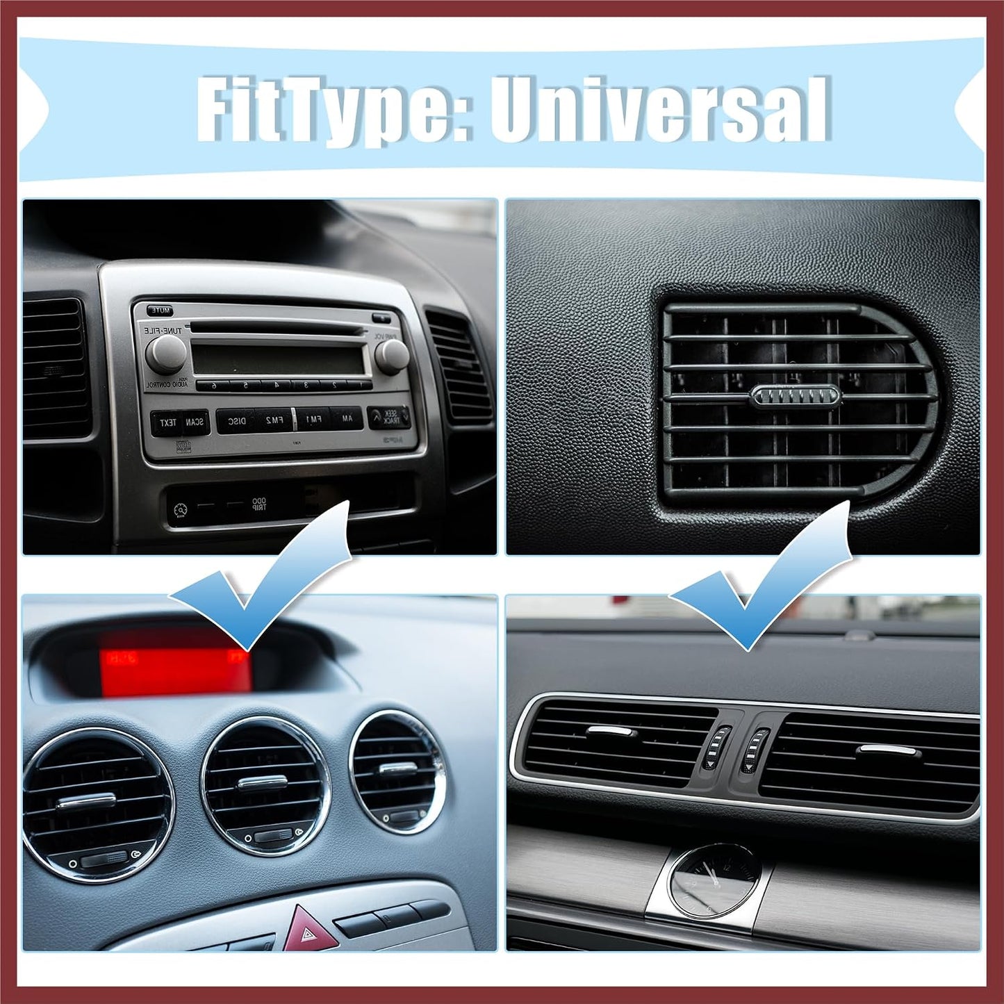 Car Butterfly Shape Clips for Air Conditioner Outlet Vent Decorations Clip Purple 4 Pcs Replace Parts
