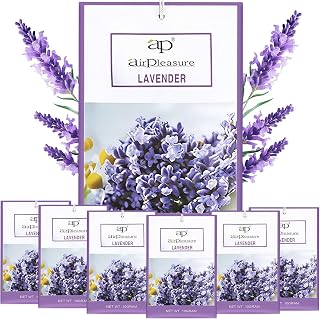 Lavender Scented Sachets Bag 6 Pack for Drawers & Closets, Long-Lasting Sachets Bags Wardrobe Freshener, Drawer Deodorizer Fresh Scents Home Fragrance Air Freshener Bags for Home Room
