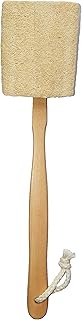 Natural Exfoliating Loofah luffa loofa Bath Brush On a Stick - with Long Wooden Handle Back Brush for Men & Women - Shower Sponge Body Back Scrubber Pack of 1