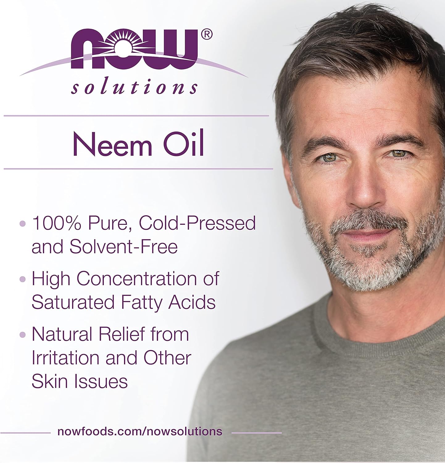 NOW Foods Solutions, Neem Oil, 100% Pure, Made From Azadirachta Indica (Neem) Seed Oil, Natural Relief from Irritation and Other Skin Issues, 1-Ounce, Ingredients: 100% pure neem oil