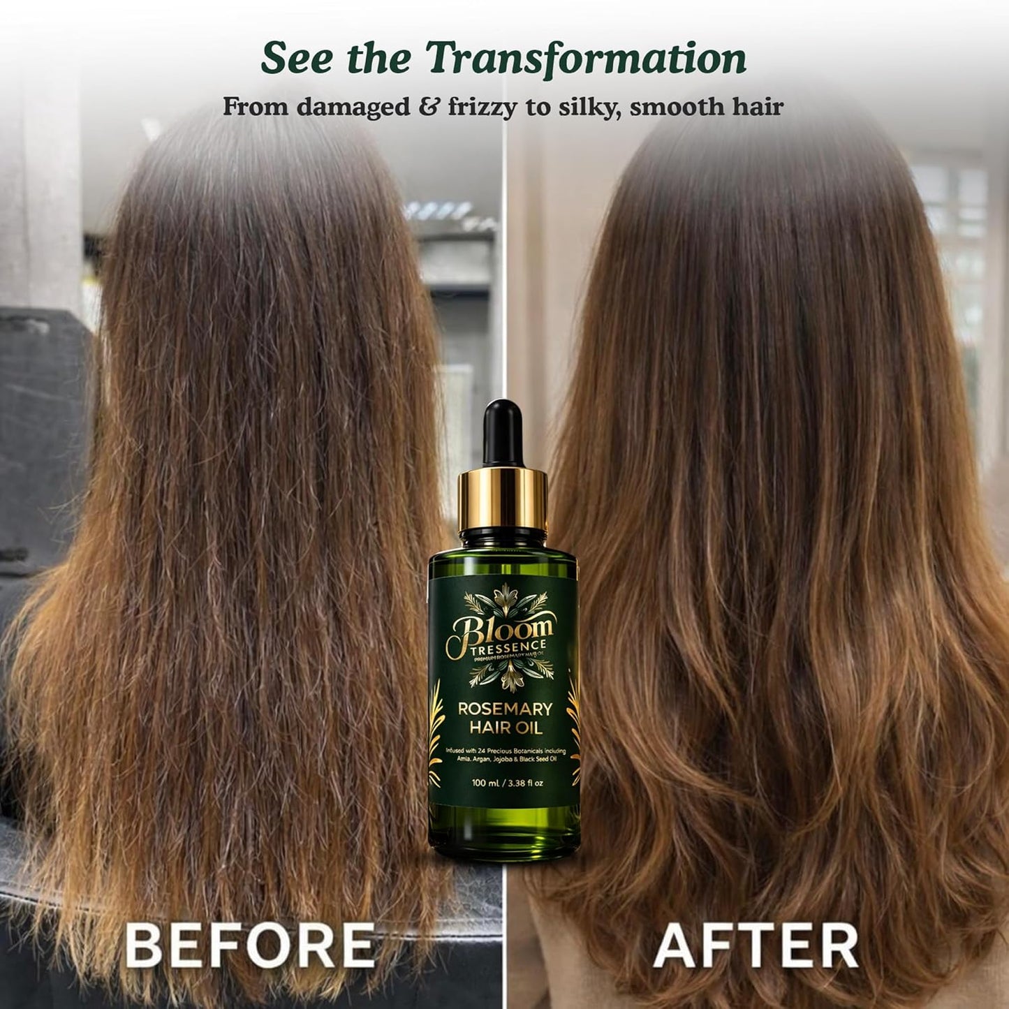 Premium Rosemary Hair Oil for Hair Growth – Anti Hair Fall & Scalp Treatment with 24 Botanical Oils (Amla, Argan, Castor & Jojoba) – For Thinning Hair, Regrowth & Thickness – 100ml