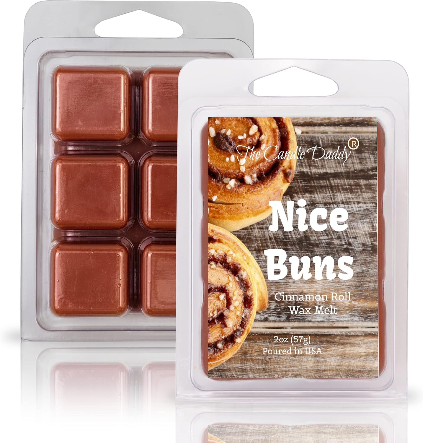 Nice Buns - Sticky Cinnamon BUN Scented Wax MELT - Funny 1 Pack - 2 Ounces - 6 Cubes