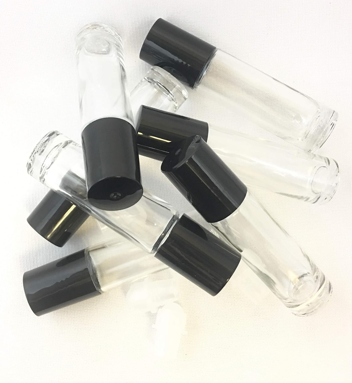 The Parfumerie 10 ml. Glass Roll on Bottle with Steel Roller. Perfect for Essential Oils Aromatherapy, Perfume and Cologne. Pipettes Included (72 Bottles)
