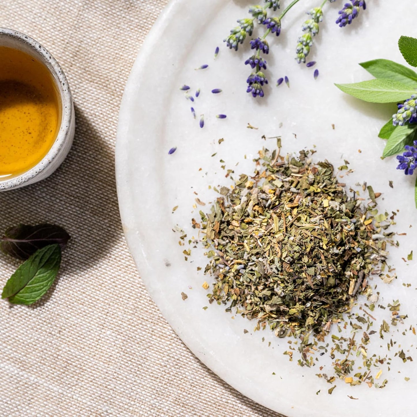 Rishi Tea Lavender Mint Herbal Tea - Organic, Caffeine Free Sachet Bags, Calming Lavender with Peppermint & Sage - 30 Count