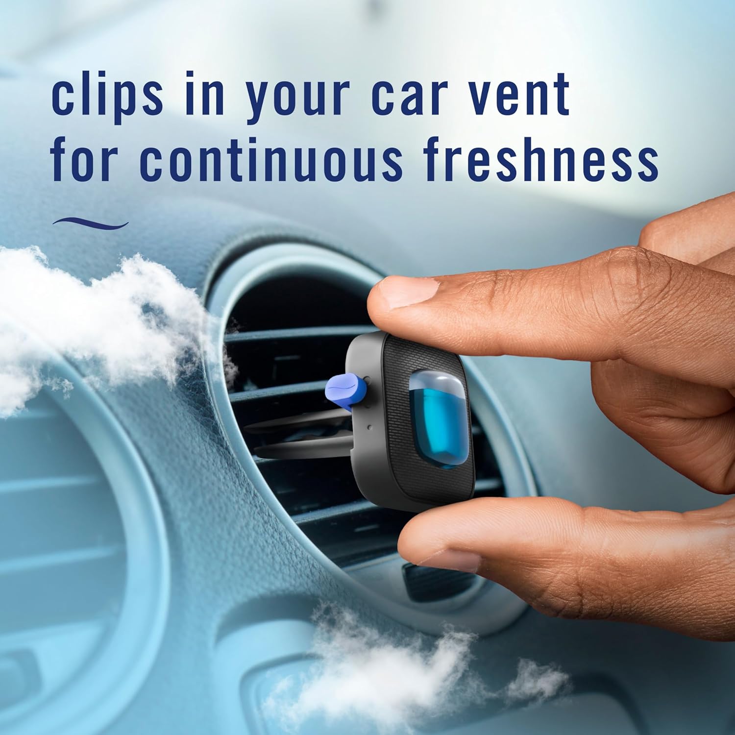 Febreze AUTO Air Freshener, Odor-Fighting Automotive Vent Clip, Scented Car Accessories, Long Lasting for Strong Odors, Leather, 2 Count
