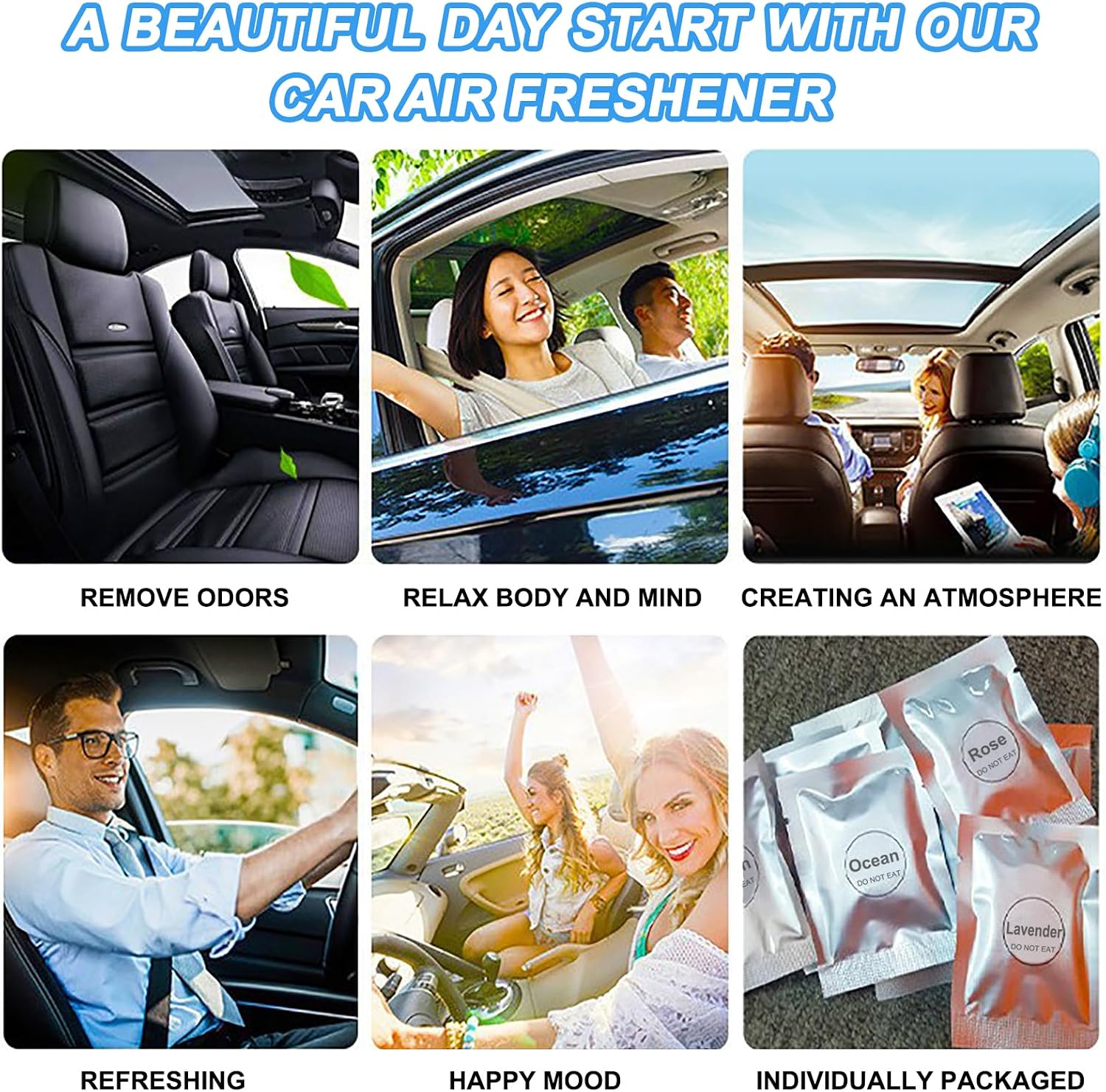 24 Pack Car Air Freshener Refills, Car Air Vent Clip Freshener Replacement Pads, Solid Fragrance Scent Refill Tablets (Lavender/Rose/Cinnamon/Lemon/Cologne/Jasmine/Ocean/Peach)