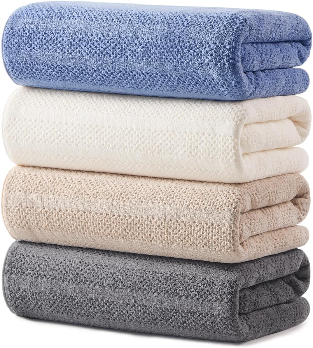 ecolook Microfiber Bath Towels Set of 4, 31 x 63 Inch Extra Large Bath Towel Set, Super Soft &amp; Highly Absorbent, Quick Dry Lightweight Towels for Bathroom, Gym, Spa, Pool &amp; Travel, Multicolor