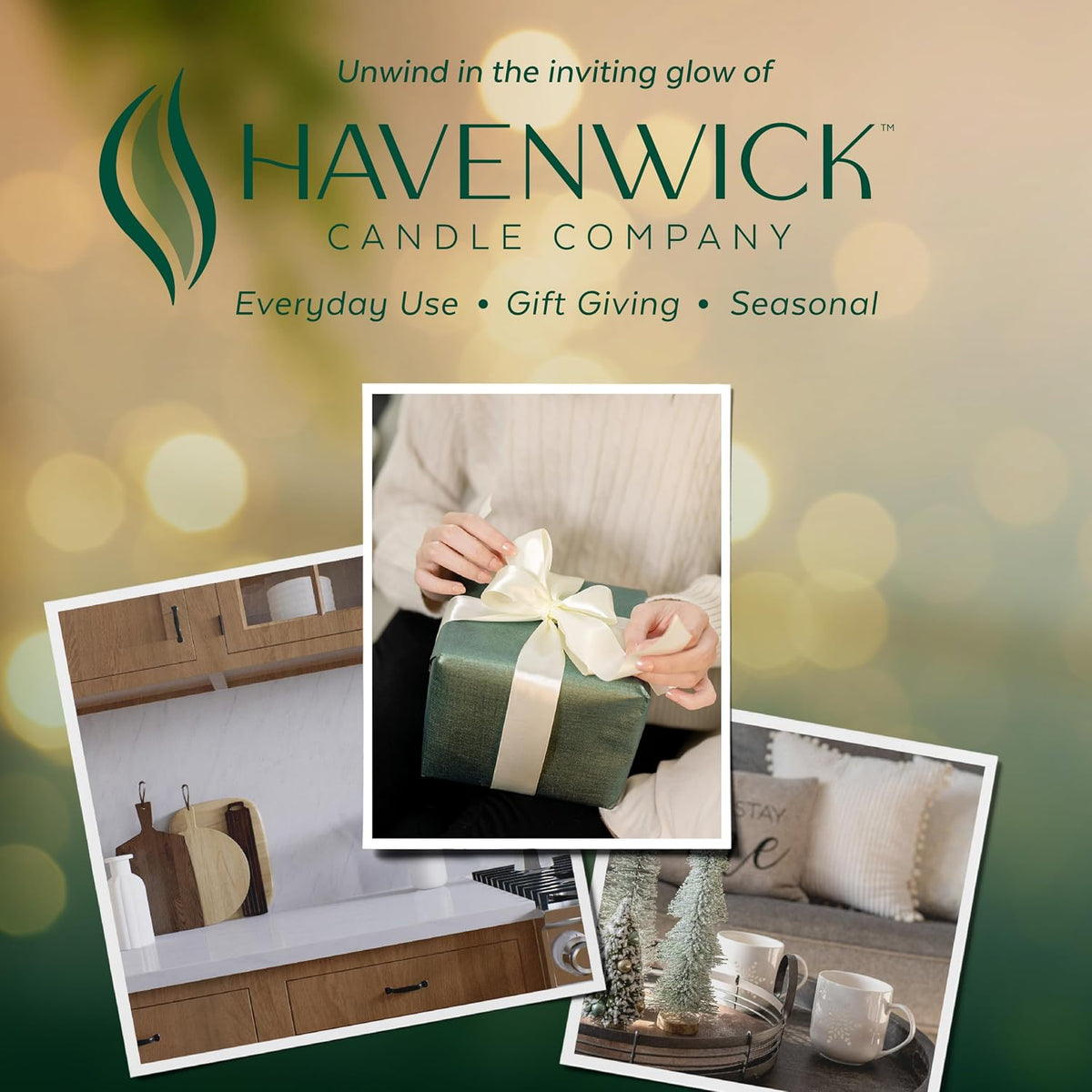 Havenwick Balsam &amp; Amber Soy Candle Long-Lasting, 22 oz Jar