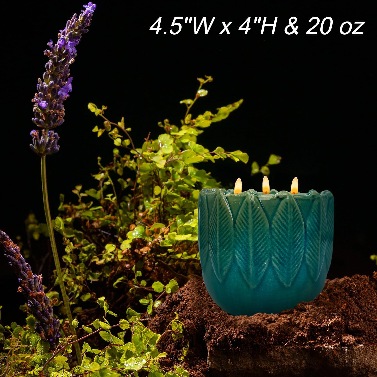 Exquisite Creamy Vanilla Scented Large Candle, 3-Wick 20oz 80H Long Lasting, Natural Soy Wax Aromatherapy Candle for Stress Relief, Home Fragrance Housewarming Gifts Candle for Home Decor