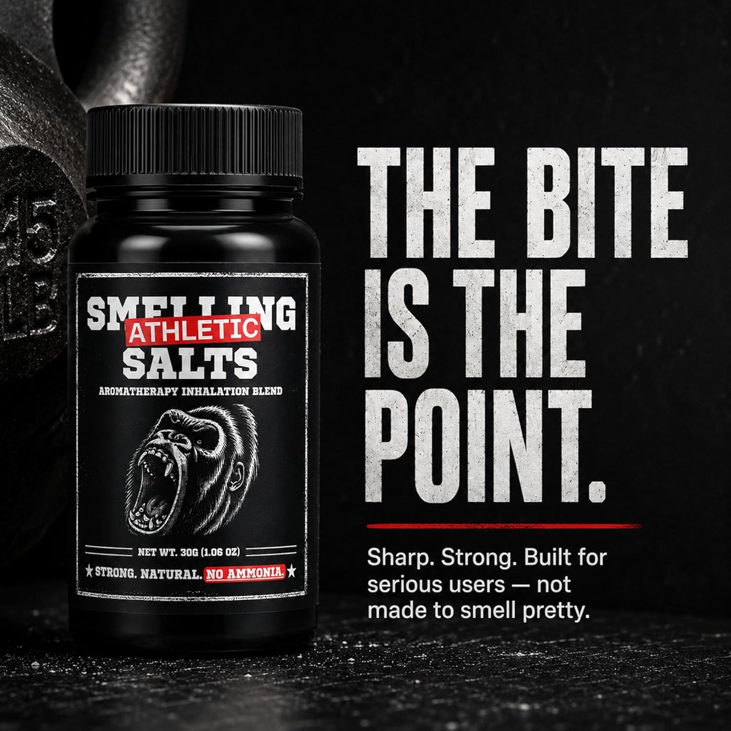 Athletic Salts - Strong Scent - Sports, Powerlifting, Weightlifting, Hockey & Gym, Strong Aromatic Inhalation Blend, 30g