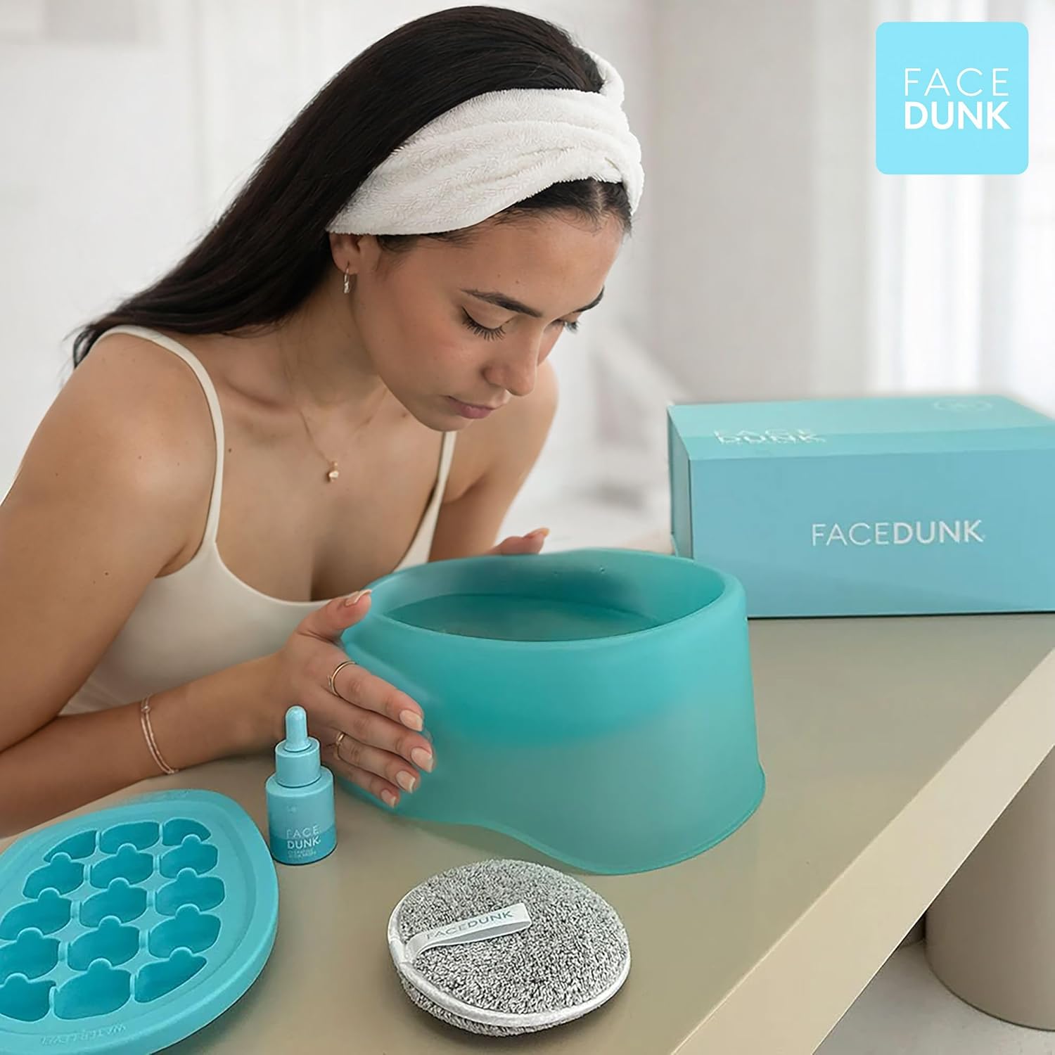 OG Hydrate Kit - Hydrating Ice Facial Kit for Glowing Skin and De-Puffing - At Home Cryo Facial Bowl with Hyaluronic Glow Drops for Hydration and Skin Barrier Care