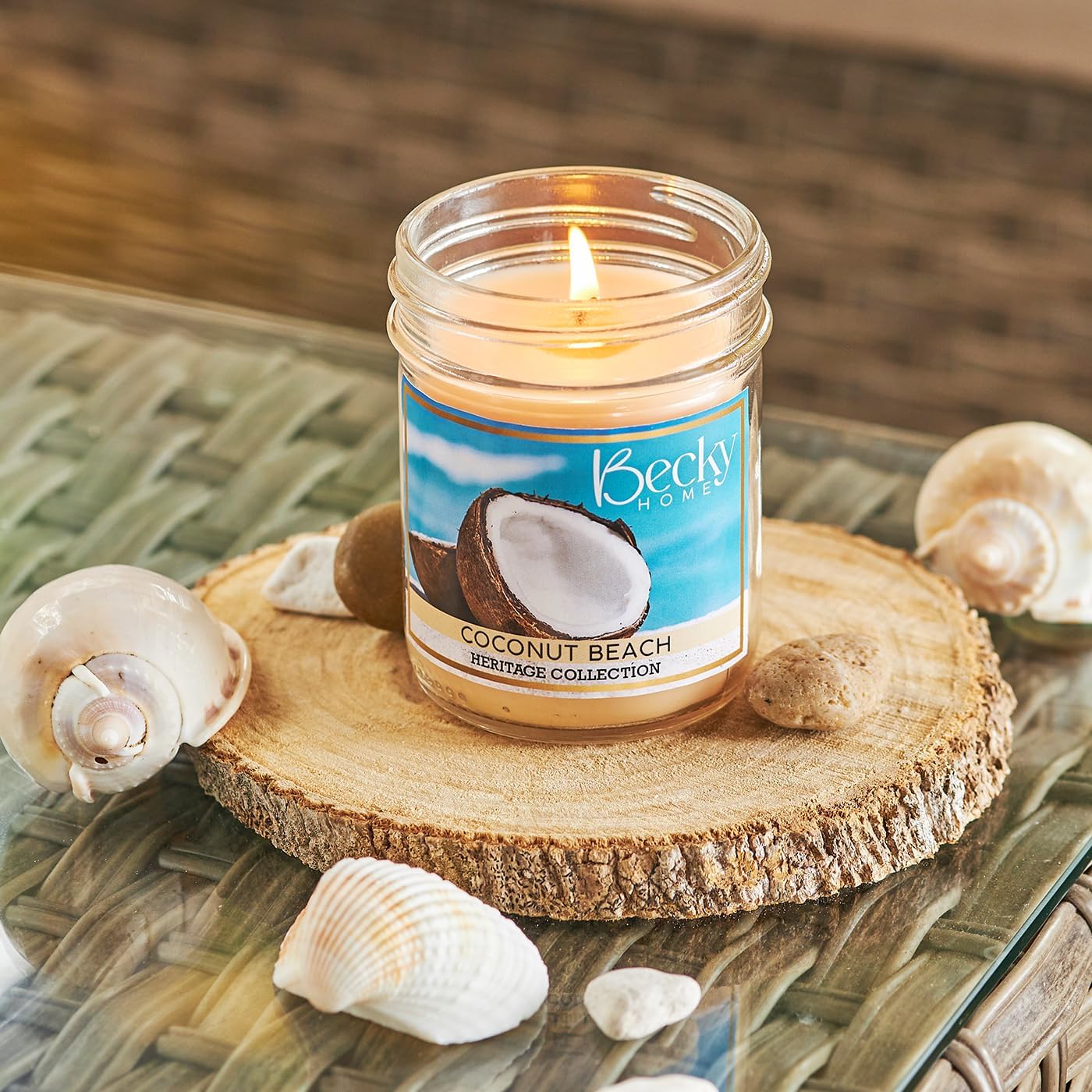 8oz Coconut Scented Candles for Home, 45 Hrs Soy Wax Candle, Aromatherapy Candle Gifts for Men and Women