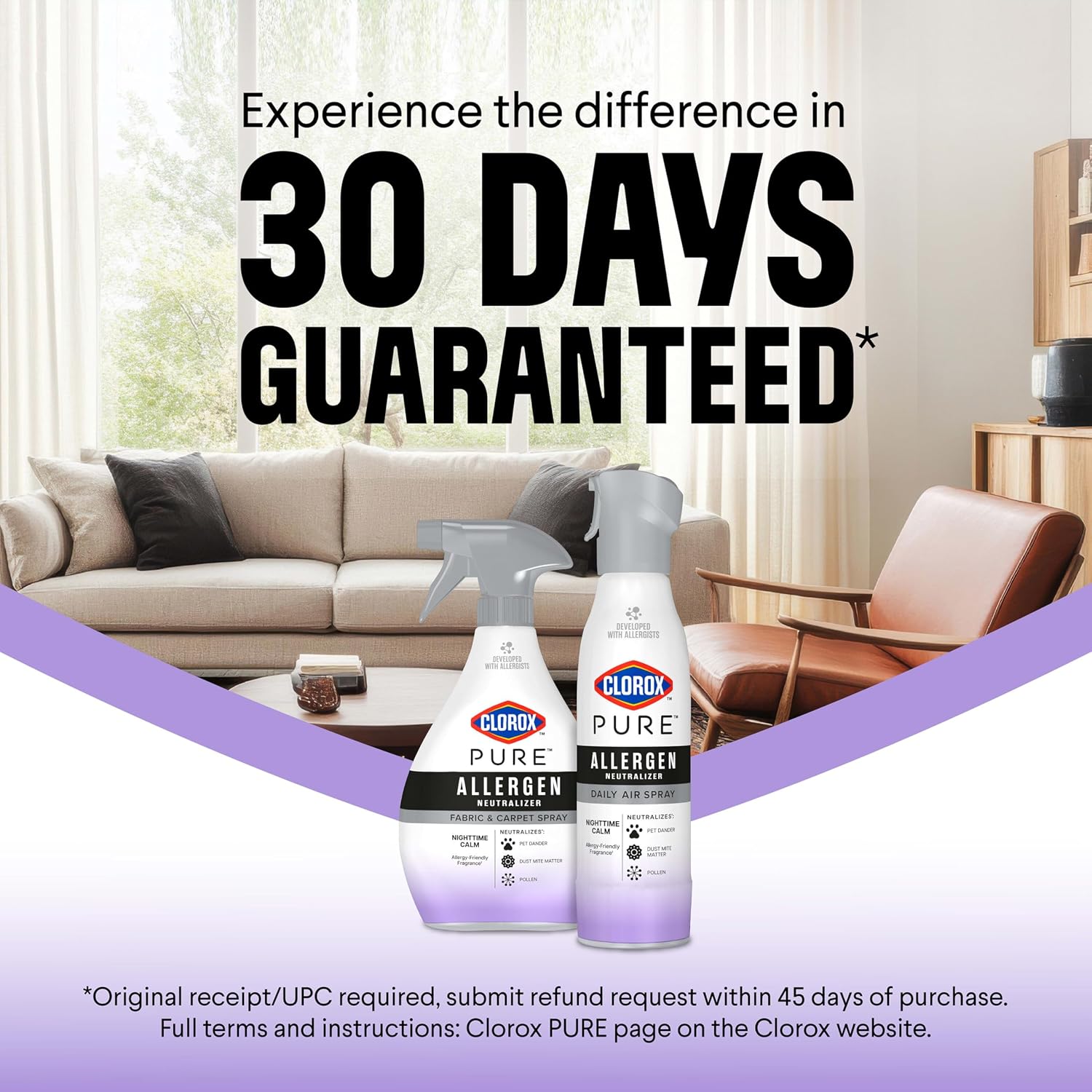 Clorox PURE Allergen Neutralizer Daily Air Spray, Nighttime Calm, 8 Ounces
