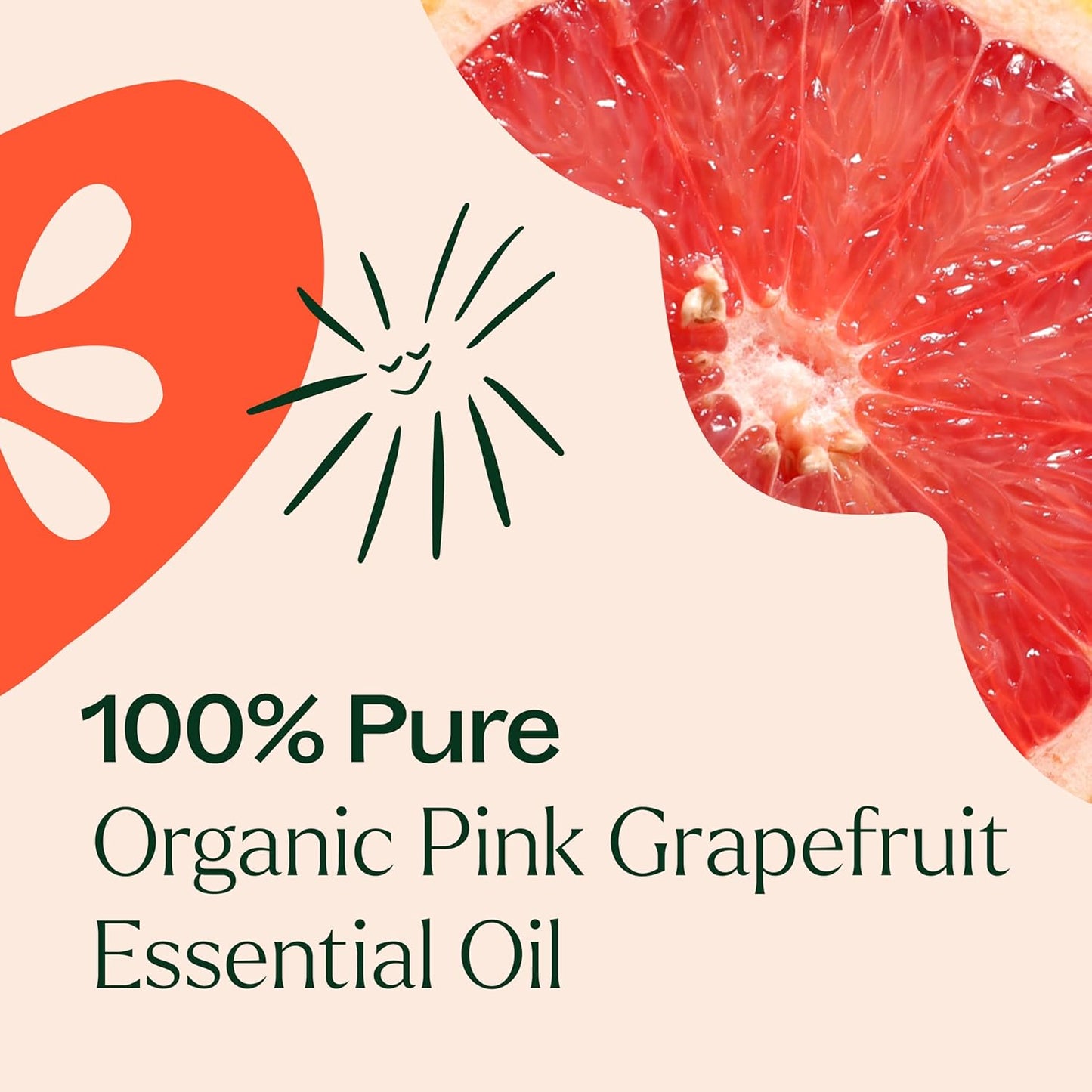 Plant Therapy Organic Pink Grapefruit Essential Oil Pink 10 mL (1/3 oz), 100% Pure, Undiluted Citrus Paradisi for Aromatherapy, Skin, Hair & Home