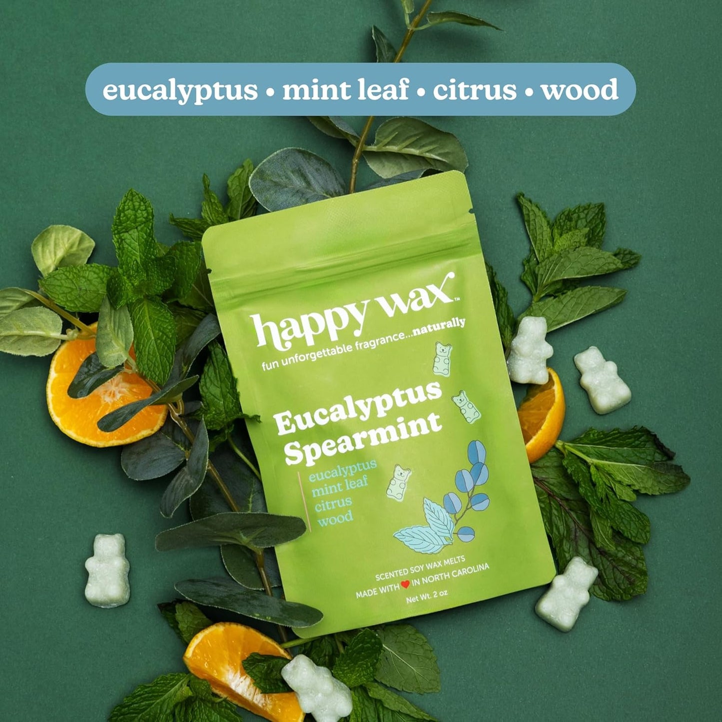 Happy Wax Spa Day Collection: Natural, Non-Toxic Scented Soy Wax Melts – Total 6oz Variety Pack: Eucalyptus Spearmint, Lavender Chamomile, Seagrass & Sage