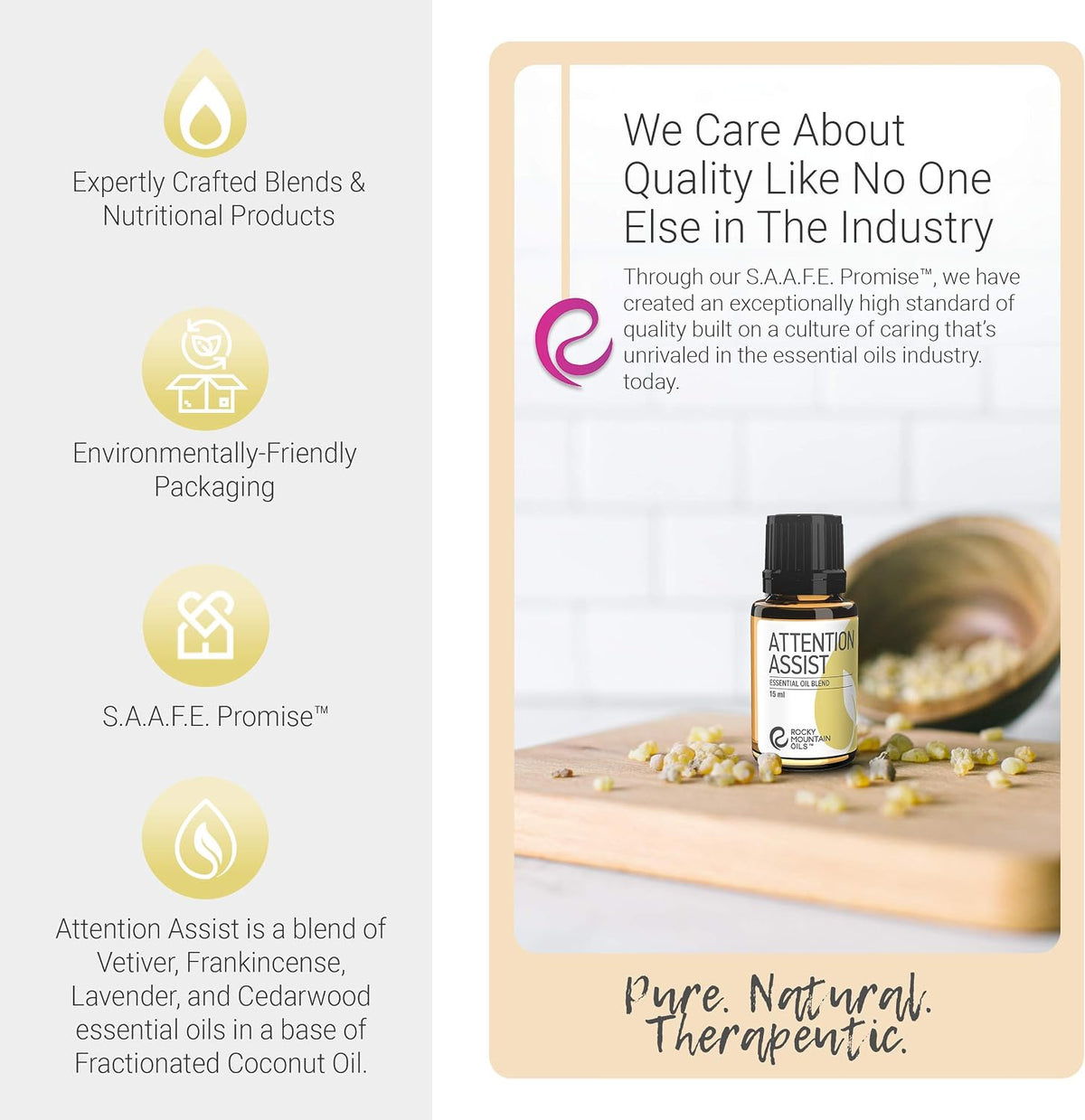 Rocky Mountain Oils Attention Assist Essential Oil Blend with Essential Oils - Energizing Essential Oil for Focus - 15ml, Best for Essential Oil Diffuser