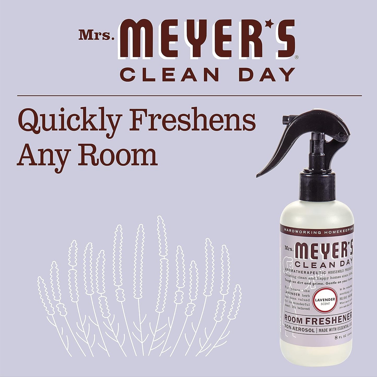 Mrs Meyers Clean Day Room Freshener, 8 Fluid Ounce (Lavender)