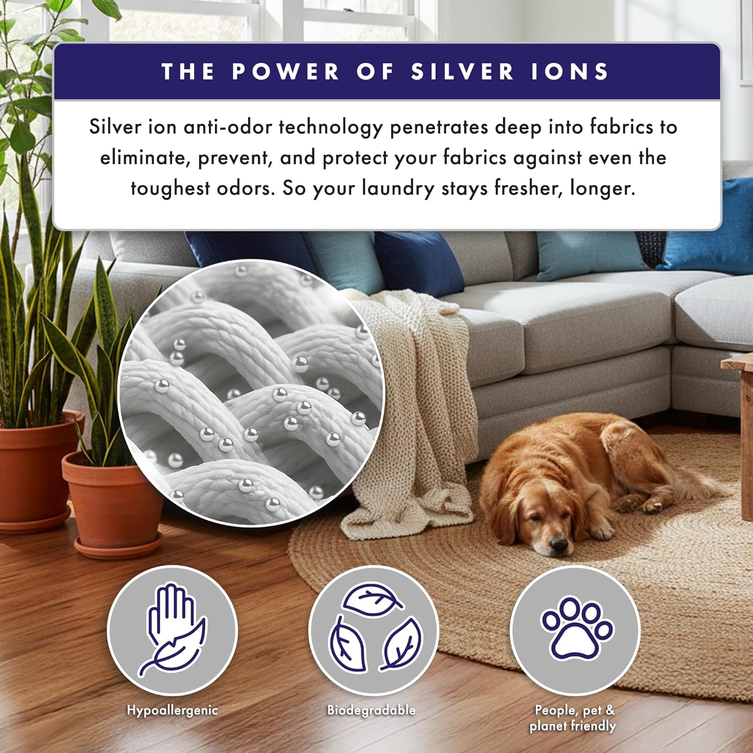 SilverWorks! Fabric Spray Odor Eliminator For Home - Powerful, Natural Silver Ion Deodorizing Technology - Clothes, Furniture And Couch Deodorizer Odor Eliminator And Refresher Spray -16.9oz