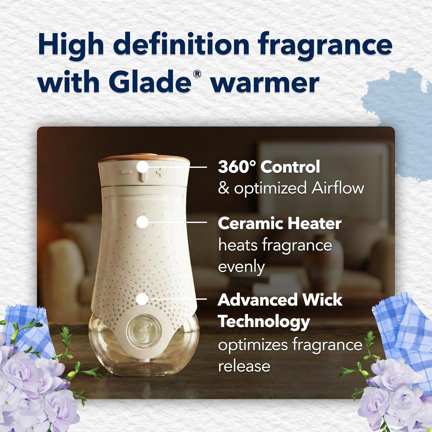 Glade PlugIns Refills Air Freshener, Scented and Essential Oils for Home and Bathroom, Clean Linen, 3.35 Fl Oz, 5 Count