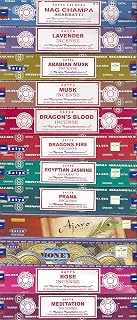 Set of 12 Nag Champa, Lavender, Arabian Musk, Egytian Jasmine, Musk, Dragon's Fire, Dragon's Blood, Prana, Ajaro, Money, Rose, Meditation by Satya Incense Bangalore (BNG)