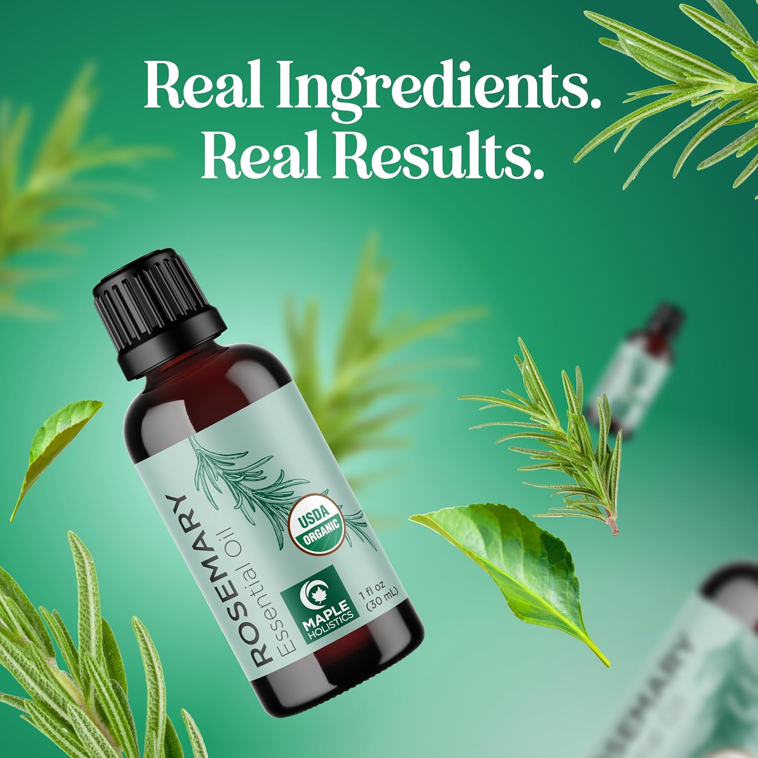Certified Organic Rosemary Oil for Hair - Pure USDA Organic Rosemary Essential Oil for Hair Skin and Nails Plus Aromatherapy - Oil for Dry Scalp Treatment and Enhanced Volume and Shine