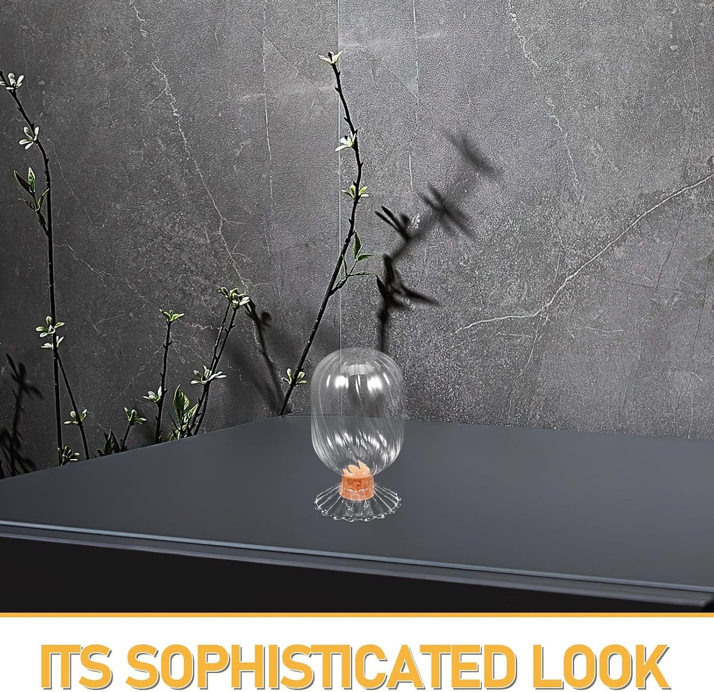 PRETYZOOM Glass Match Holder Cloche with Cork Lid Helix Shaped Glass Jar for Fireplace Display and Decorative Storage in Home Bathroom