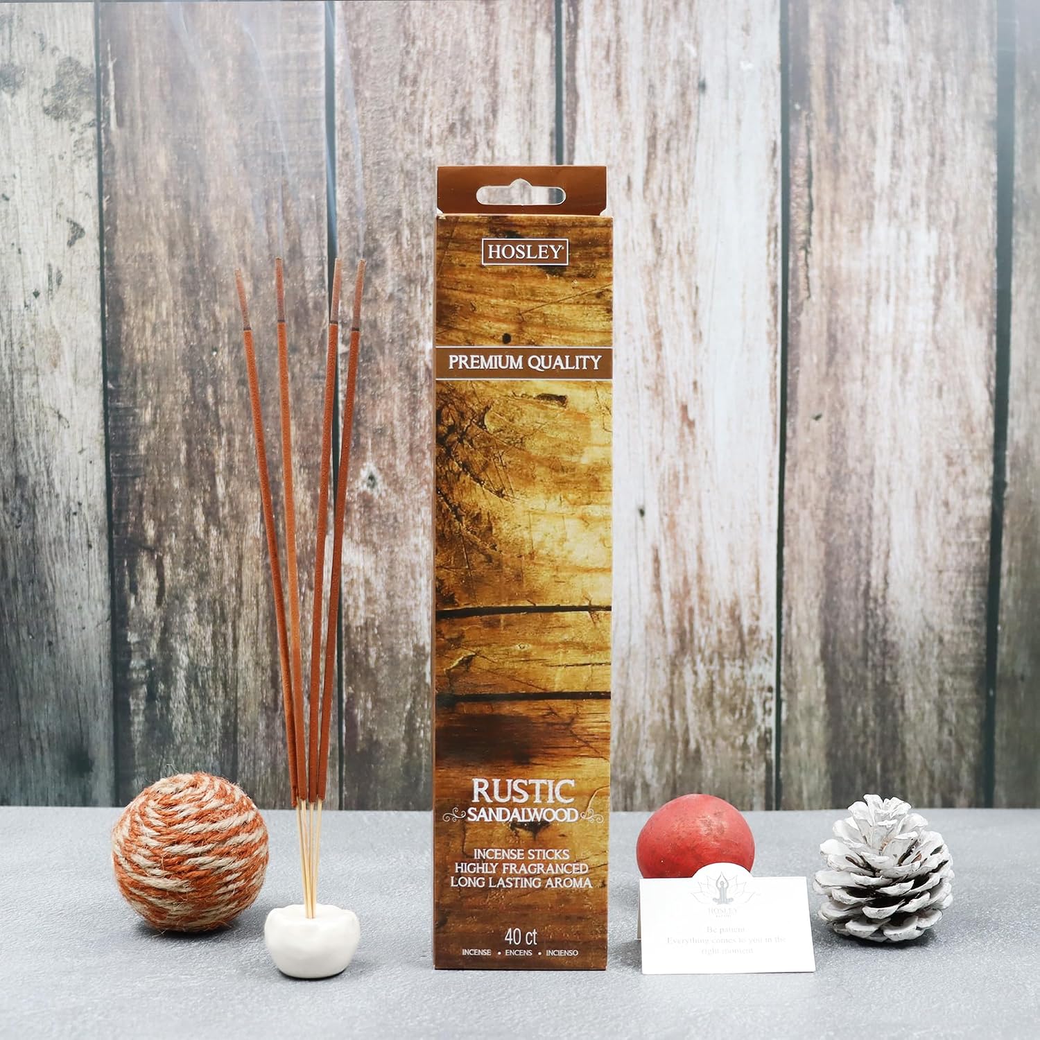 Hosley 120 Pack Incense Sticks + Bonus 120 Pack (Total 240) – Rustic Sandalwood – Bulk Pack Perfect for Home, Meditation & Aromatherapy