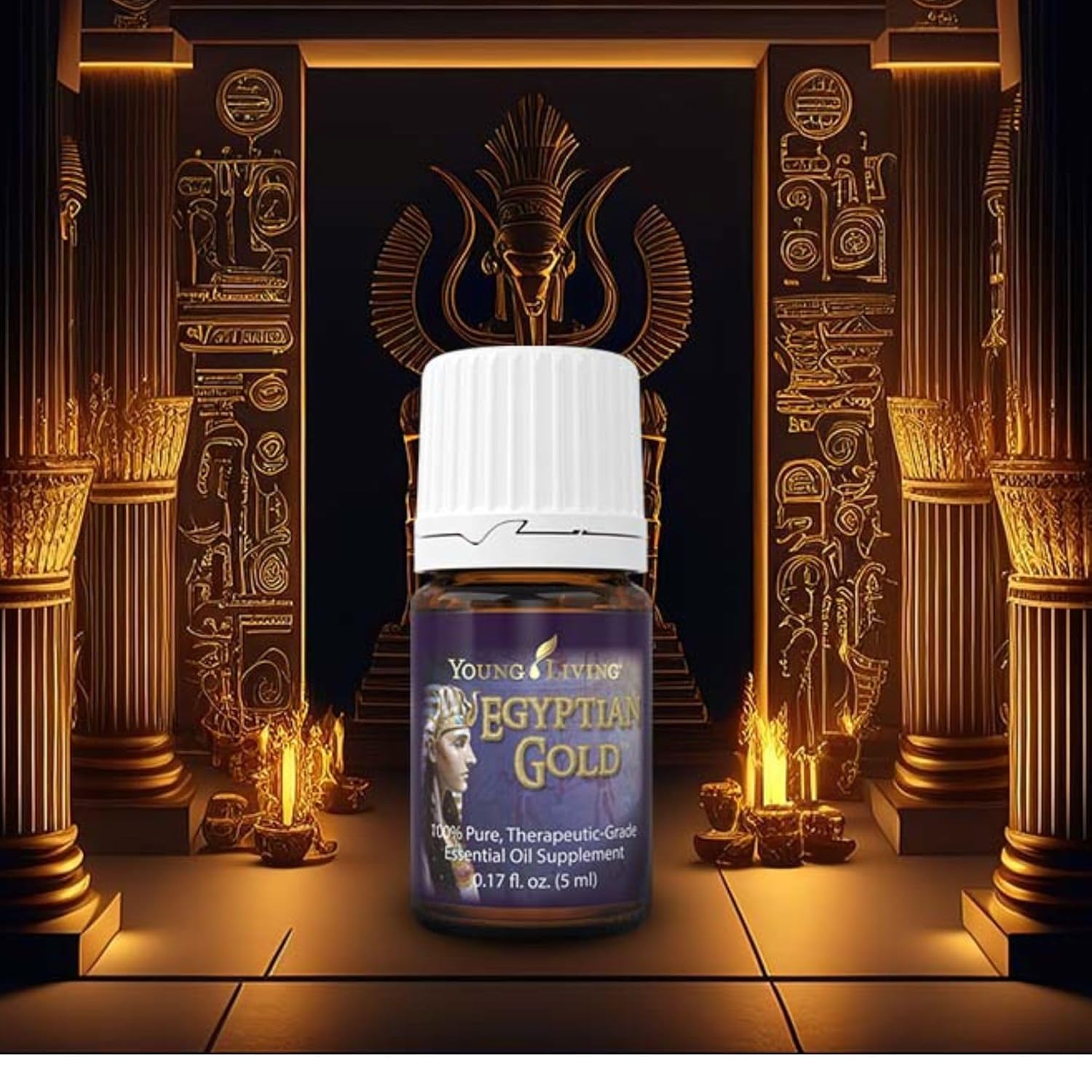 Young Living - Egyptian Gold Essential Oil 5 ml | Ancient Biblical Oils | Aromatic Devotion Blend | Exotic Musky Aroma | Spiritual Aromatherapy for Meditation & Relaxation