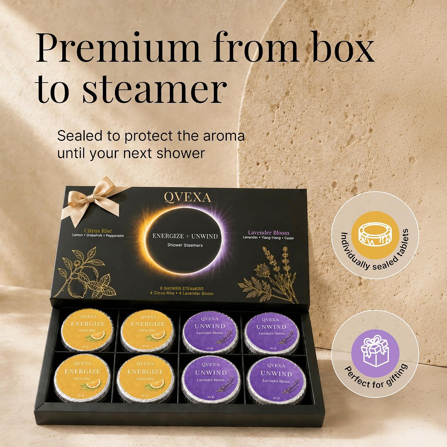 Shower Steamers Aromatherapy – Essential Oil Shower Tablets for Women | Two scents. One ritual. Shower bombs, lavender & stress relief aromatherapy – shower tabs, spa scents, gifts for women & men.