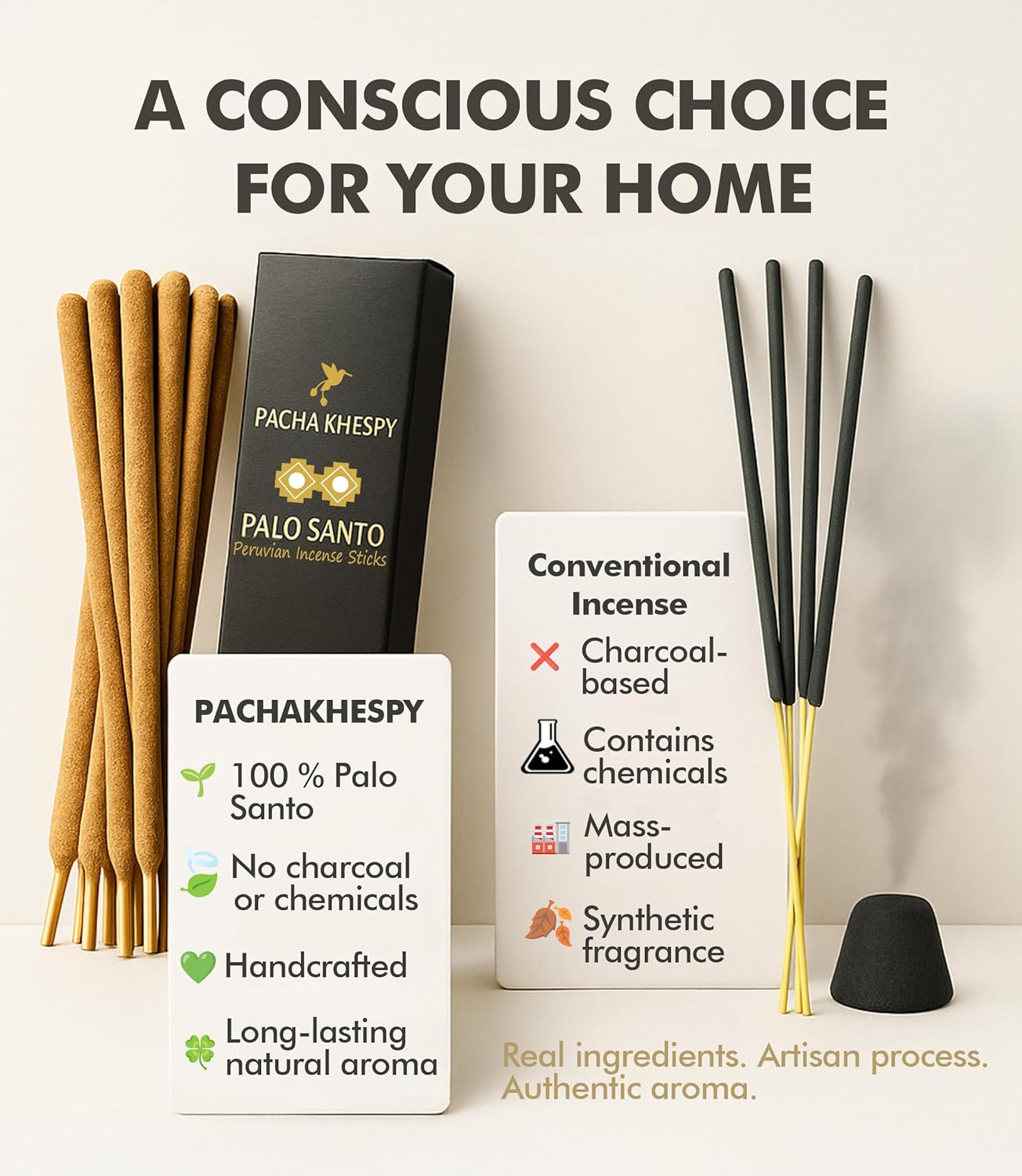 Palo Santo Incense Sticks from Peru 12 Pack Long Lasting Burn Handmade Natural Authentic Holy Wood for Aromatherapy Meditation Energy Cleansing Stress Relief Yoga & Home Fragrance