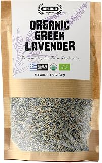 Apsogo Organic Greek Lavender - Dried Culinary Lavender for Tea, 1.76oz | Single-origin Lavandula angustifolia, hand-harvested in the Peloponnese. Whole dried lavender for tea, baking and syrups