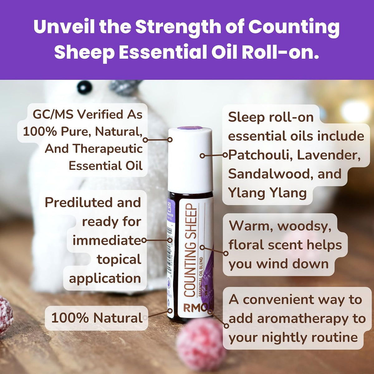 Rocky Mountain Oils Kids Line Counting Sheep Essential Oil Roller Blend with Essential Oils - Aromatherapy Massage Oils for