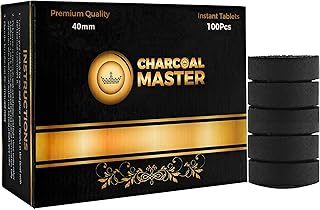 Coal Instant Light - Incense Charcoal Disks - Set of 100 Tablets - 40 mm Quick Light Briquettes - Natural, Slow Burn and Low Smoke (100)