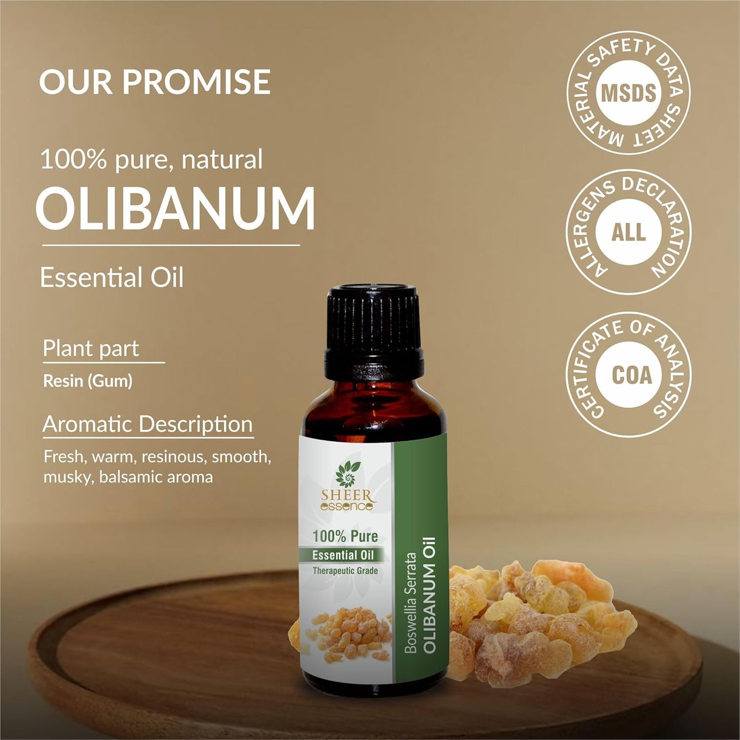 Olibanum Oil 5 ML (0.16 Fl.Oz) | 100% Pure Natural Undiluted Uncut Therapeutic Grade Boswellia Serrata Essential Oil
