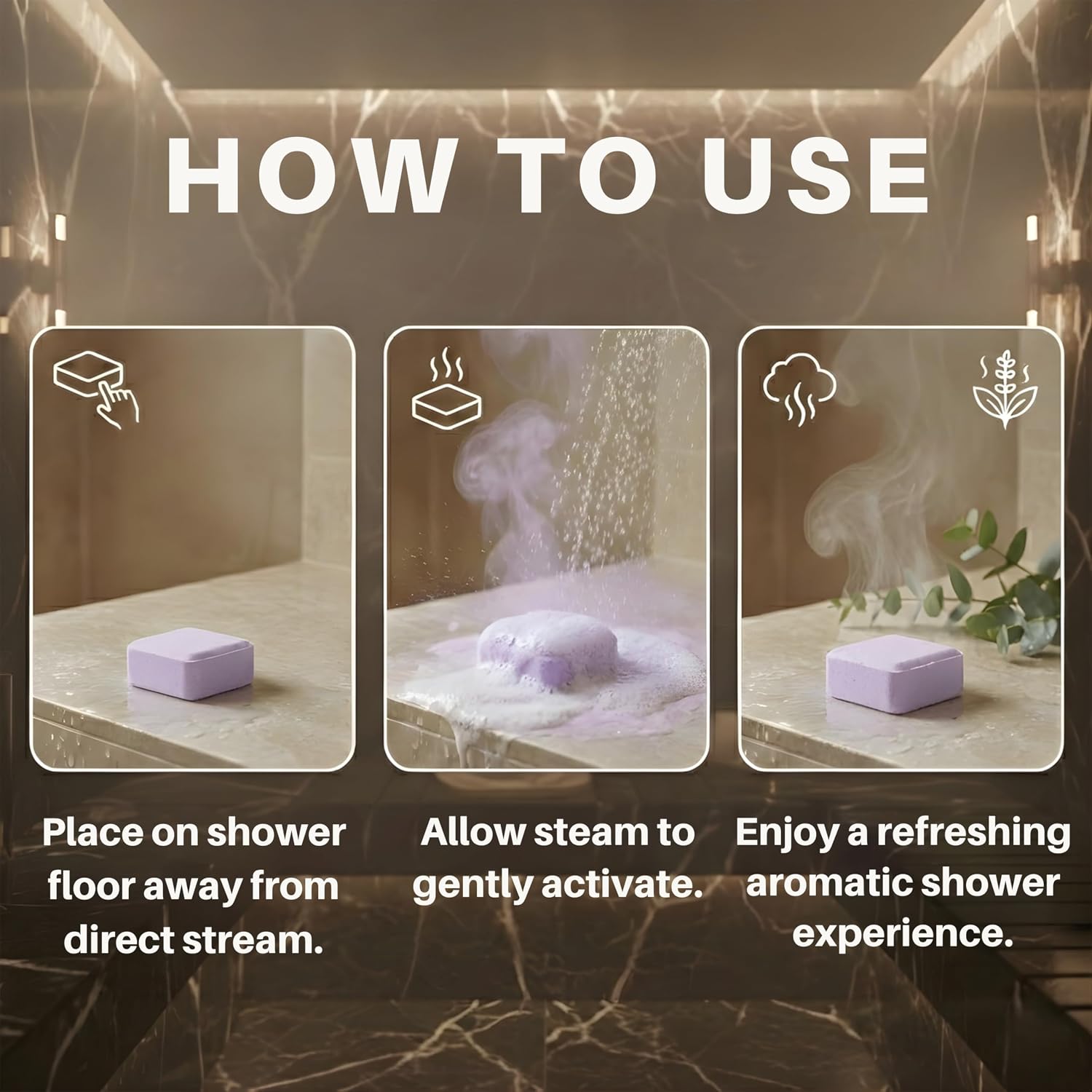 Lavender Shower Steamers Aromatherapy – 7 Long Lasting Essential Oil Shower Bombs – Large Spa Tablets for Relaxation & Bedtime Rituals – Made in USA, Self Care Gift for Men & Women