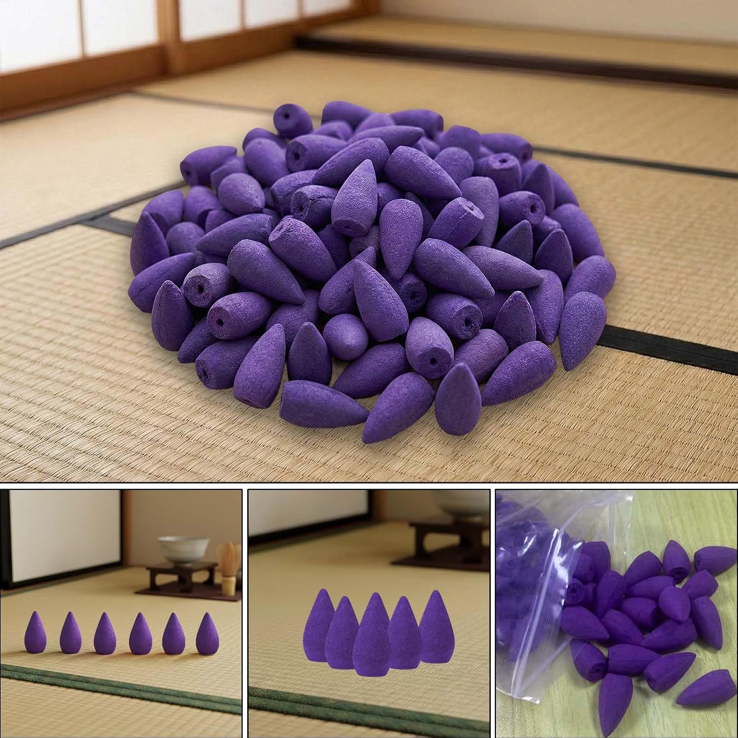120 Pcs Lavender Backflow Incense Cones for Waterfall | Scented Backflow Incense Burner Cones for Meditation, Yoga & Relaxation(Lavender)