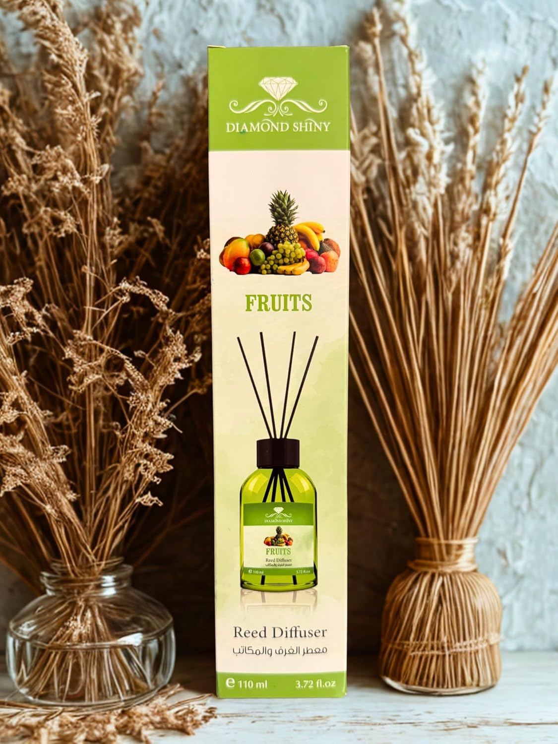 Reed Diffuser, 3.72 fl oz, Home Fragrance Set (Fruits)
